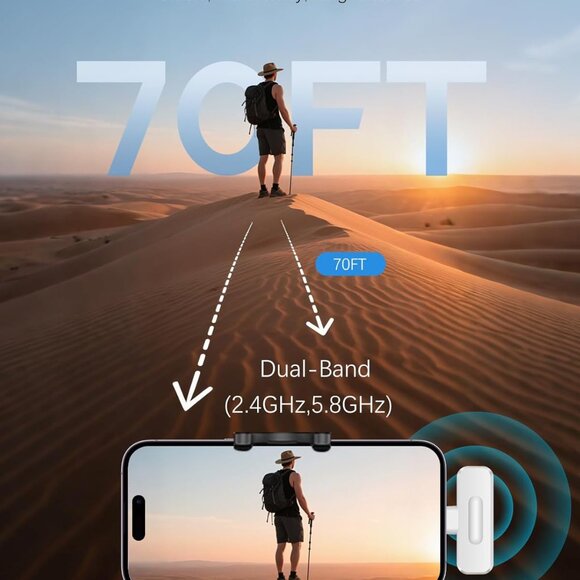 NEW 2pc Pack Wireless Mini Microphone for iPhone - Picture 5 of 14